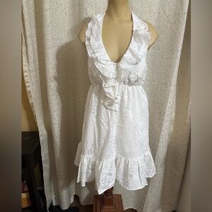 Lilly Pulitzer Women’s White Halter Top Dress w/ Ruffle, Size M